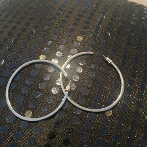 2 inch crystal hoops.  Silver.  PIERCED❤️
